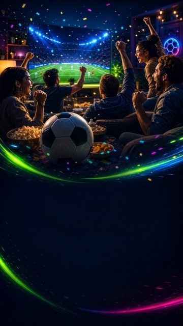 Friends at a World Cup watch party